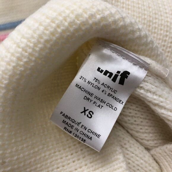 New UNIF Cream & Pastel Stripe Prisma Sweater - XS - Picture 6 of 8